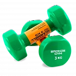 Гантели для аэробики виниловые BRONZE GYM,3 кг., пара.